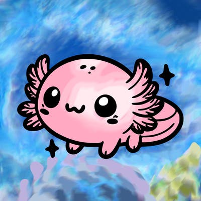 cute easy baby axolotl