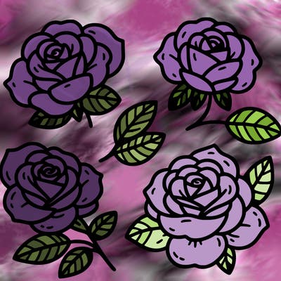 cute four pieces roses