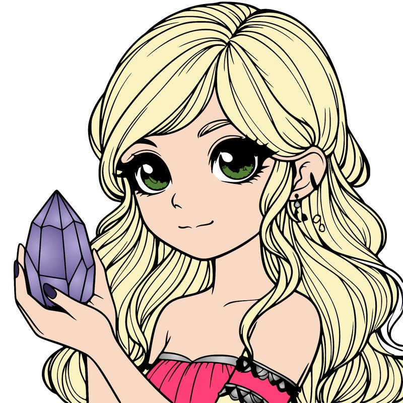 realistic girl with a mystical crystal