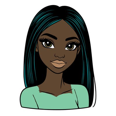 beautiful black woman with straight hair