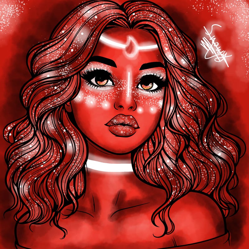 realistic girl with wavy hair and lips