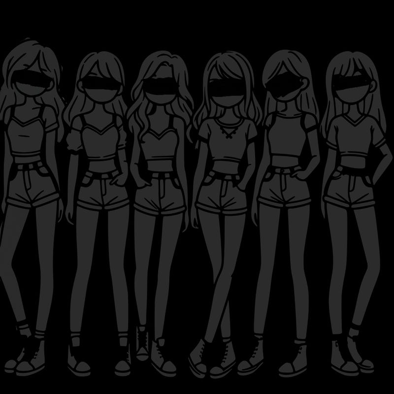 a group of girls wearing crop tops and shorts