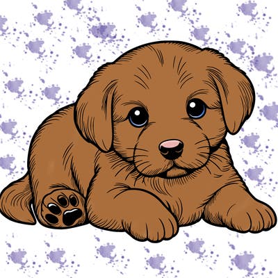 a cute realistic puppy