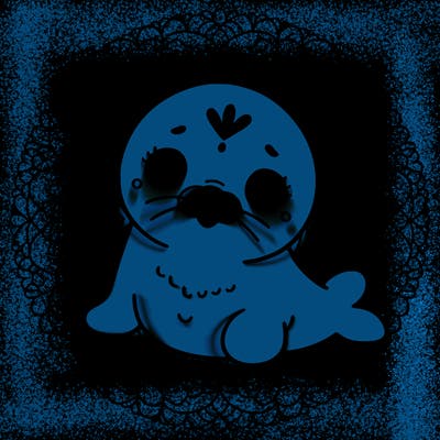 a cute baby seal mandala