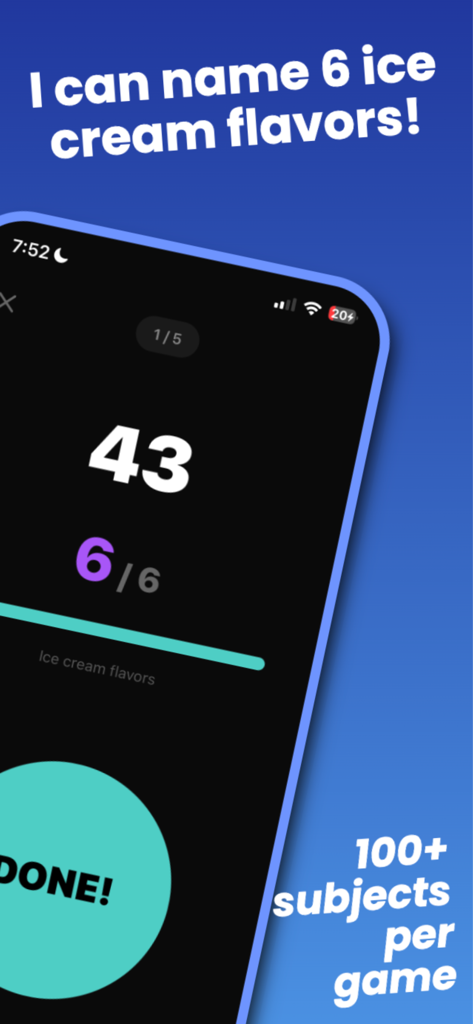 Captura de pantalla del juego I Can Name de la aplicación Game Night