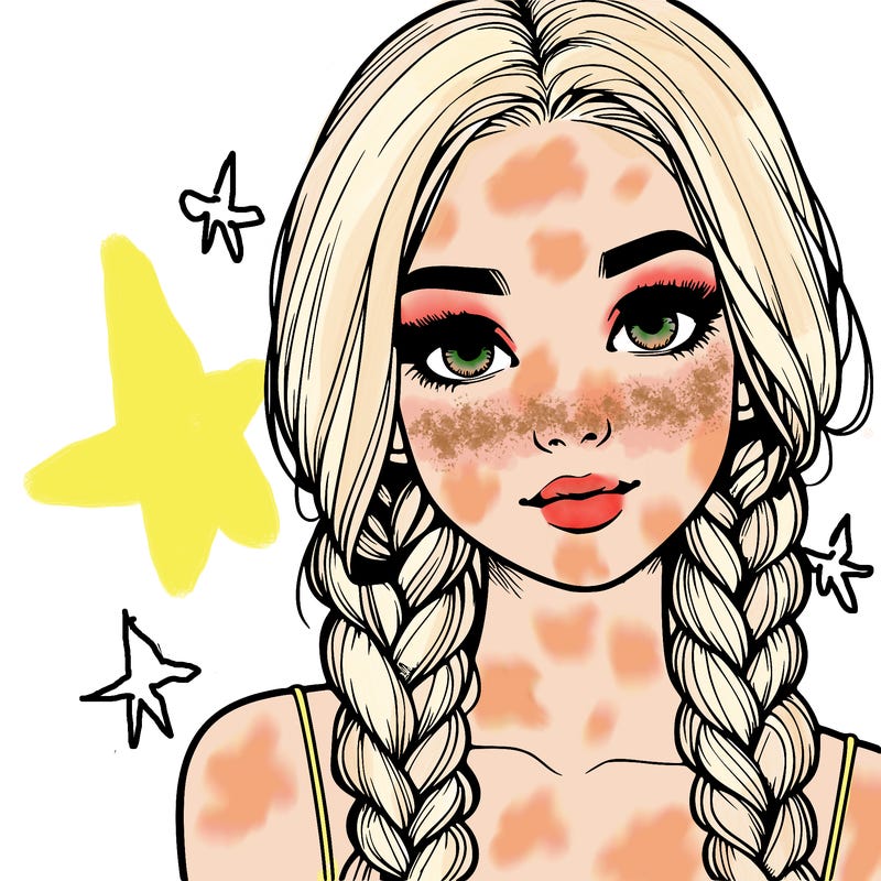 realistic girl with braids