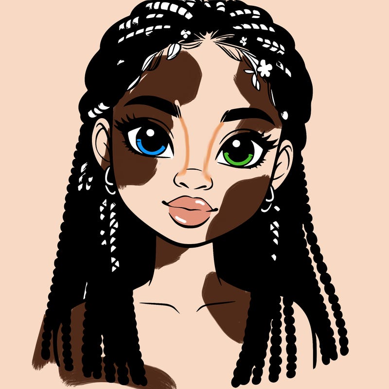 a realistic black girl with braids