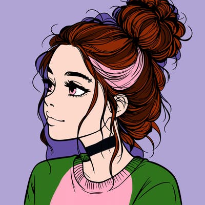 a realistic girl with a messy bun