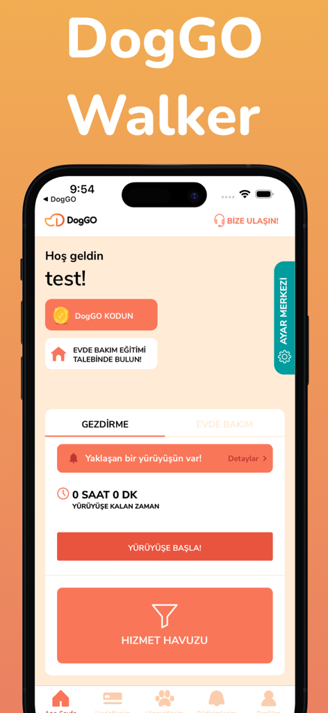 DogGO Walker: For Pet Services - DogGO Walker app dashboard displaying pet care schedules and job matching options for walkers