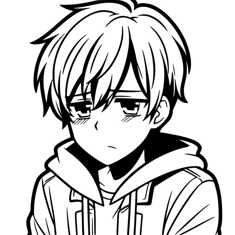 depressed anine teen boy