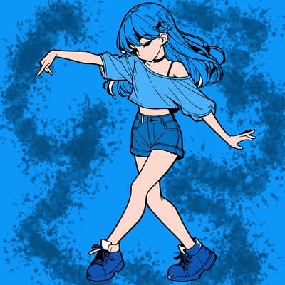 realistic girl danceing