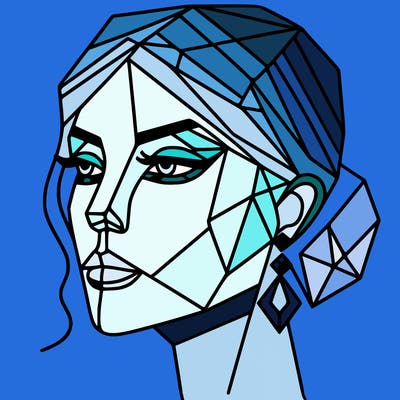 geometric art illustration of a woman's face