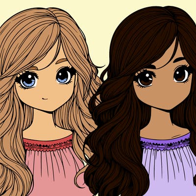 realistic girl pretty long hair