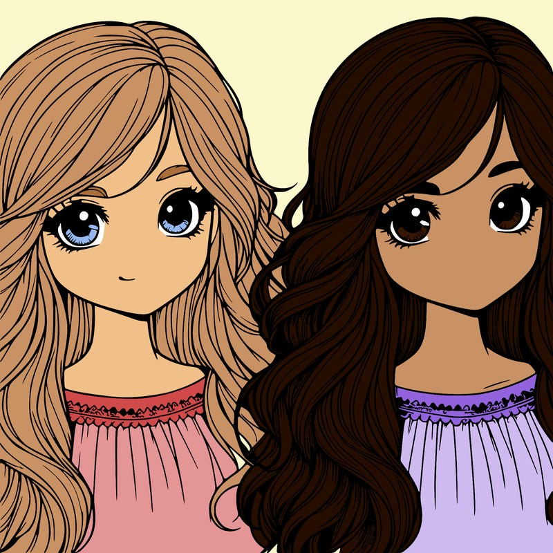 realistic girl pretty long hair