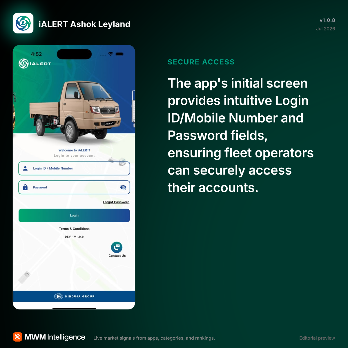 iALERT Ashok Leyland - Productivity App | MWM