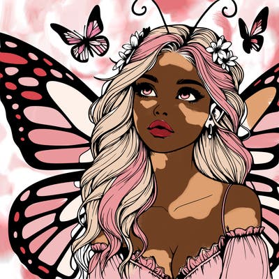 butterfly fairy realistic girl