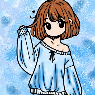 girl in baggy sweater hanging off her shoulder