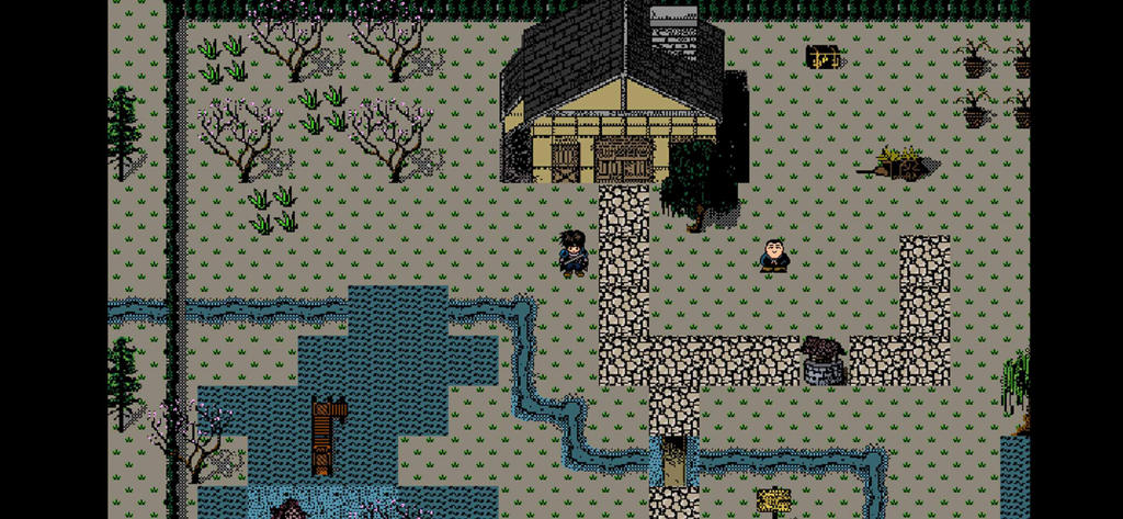 英雄群侠传 - Gioco pixel art retrò che mostra una scena di villaggio in Heroic Group of Heroes