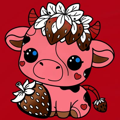 cute strawberry cow