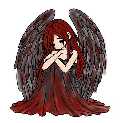 ethereal girl in grief, lonely and heartbroken