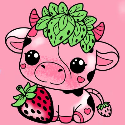 cute strawberry cow
