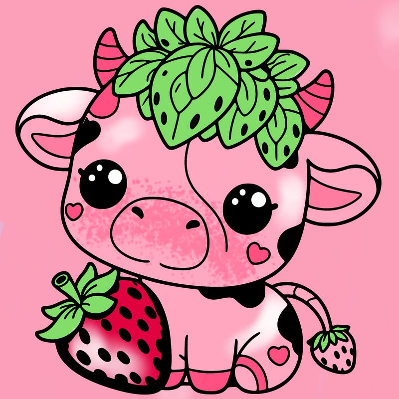 cute strawberry cow