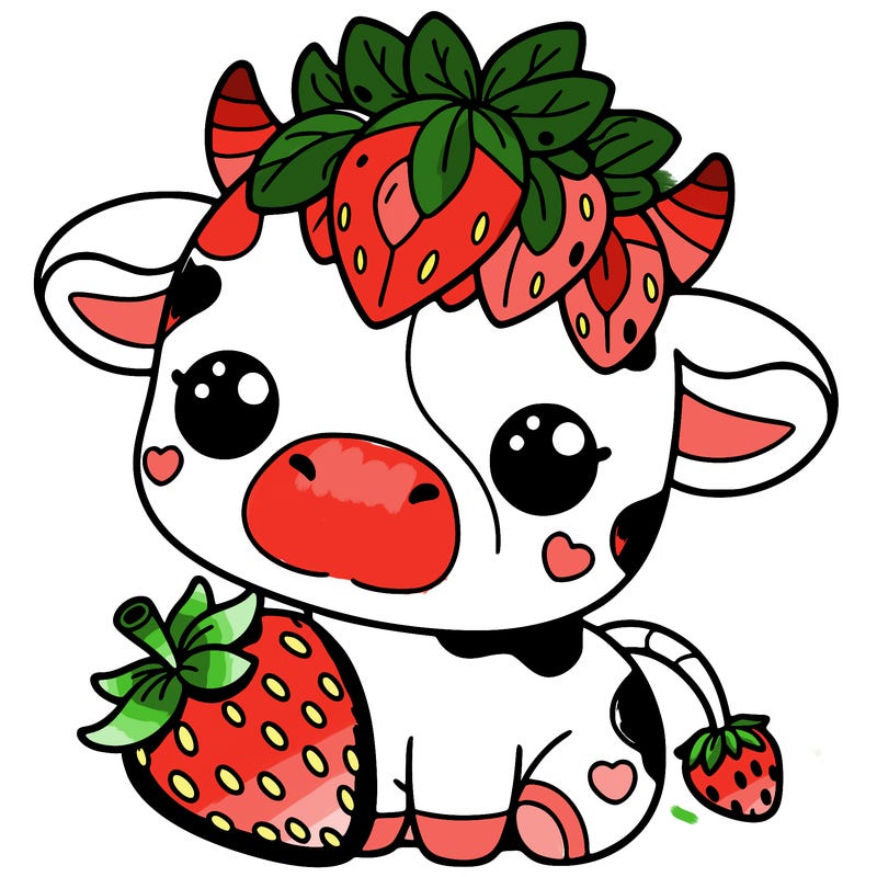 cute strawberry cow
