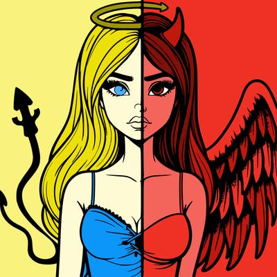 devil vs angel realistic girl