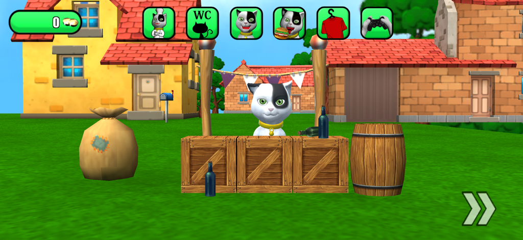 Talking Baby Cat Max Pet Games - Max the virtual cat pet in an outdoor game environment