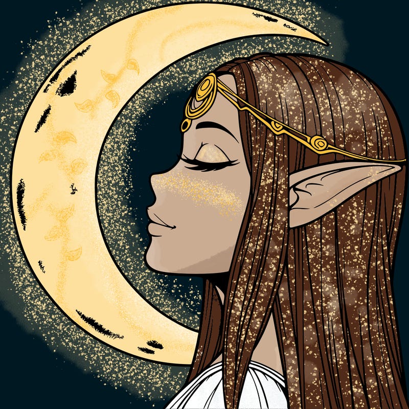 a realistic moon elf