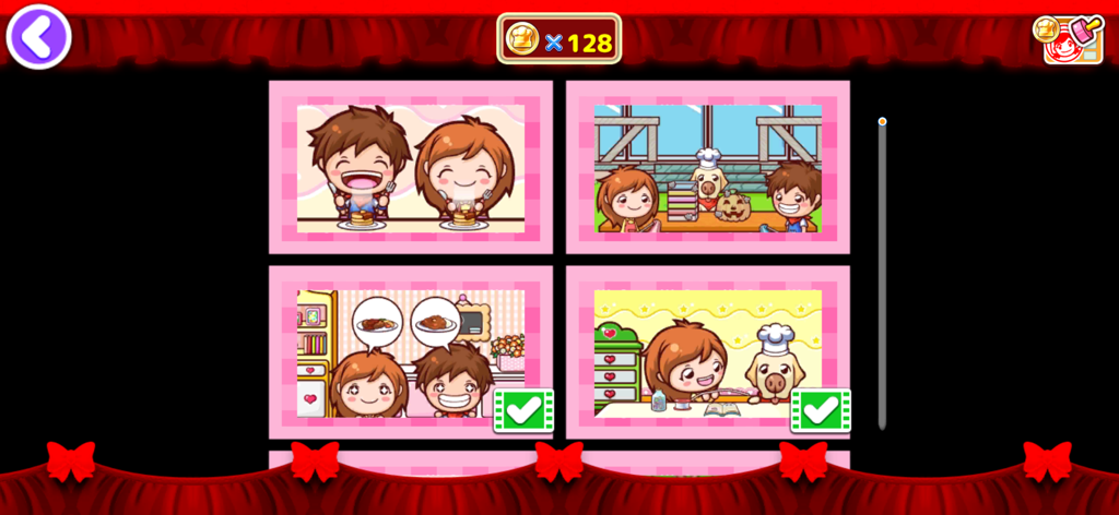 Uma visualização de galeria de vídeos animados apresentando personagens de Cooking Mama Let's cook