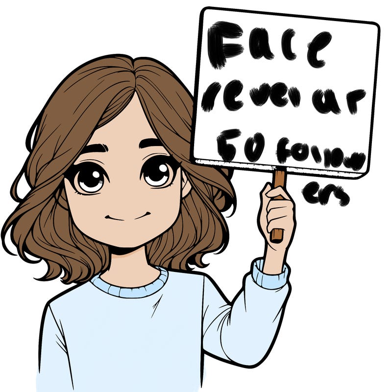 realistic girl holding up a sign