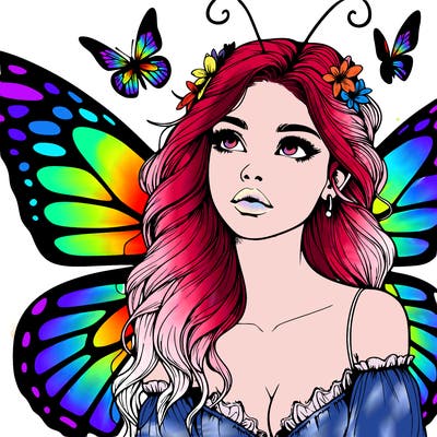 butterfly fairy realistic girl