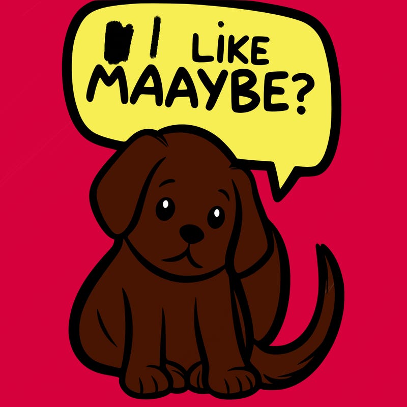 a puppy that says 5 like maybe