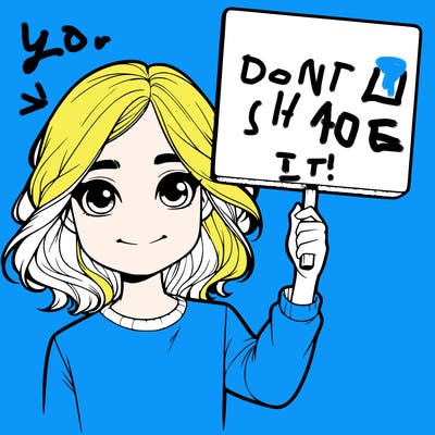 realistic girl holding up a sign