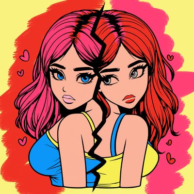 realistic girl split