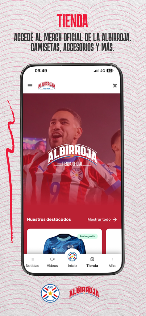 APF - App Oficial - Offizieller Shop-Bereich der APF-App mit Trikots und Accessoires des paraguayischen Fußballteams