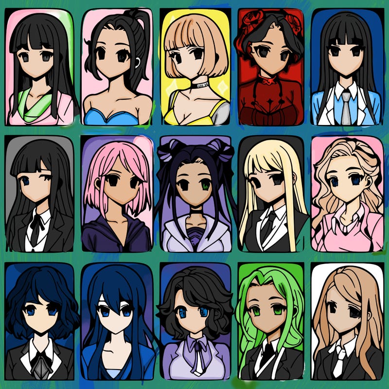 girls that look diffrent anime