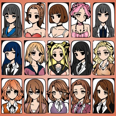 girls that look diffrent anime