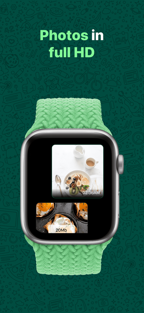 WatchsApp - Chat on Watch - WatchsApp mostrando fotos HD en la pantalla del Apple Watch