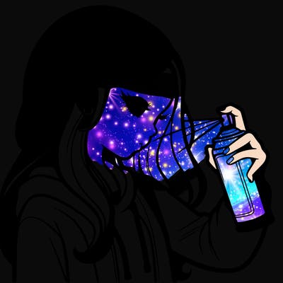 a realistic girl spray painting