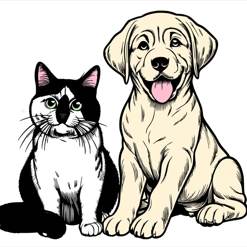 realistic dog and cat