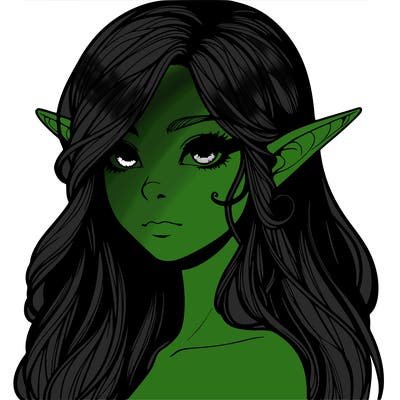 elf girl realistic dark fantasy