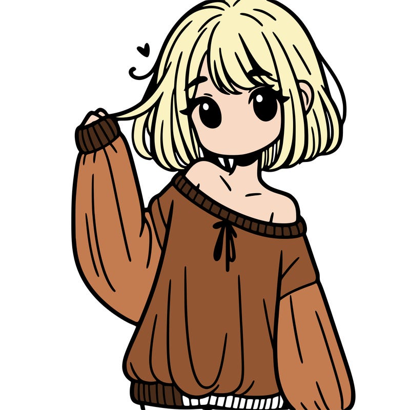 girl in baggy sweater hanging off her shoulder