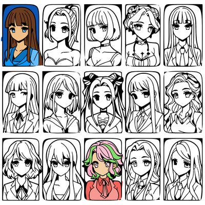 girls that look diffrent anime