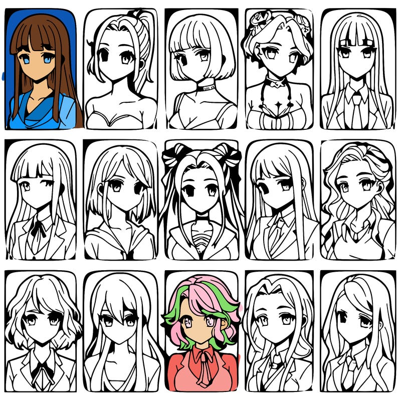 girls that look diffrent anime