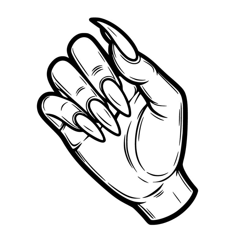 hand with nails on