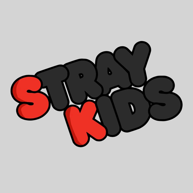 bubble letters saying stray kids
