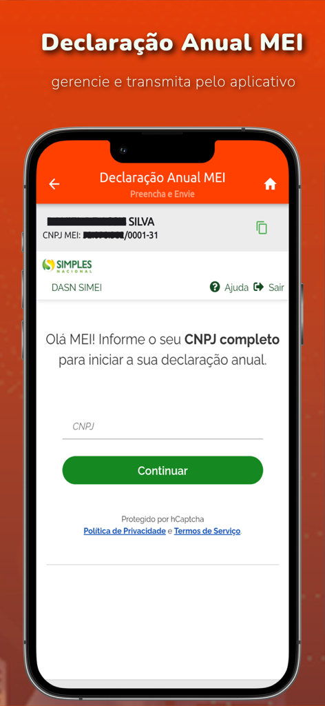 DAS MEI - Emitir Boleto MEI - Pantalla de smartphone que muestra el proceso de presentación de la declaración anual para emprendedores brasileños en la aplicación DAS MEI.