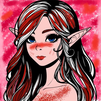 elf girl realistic dark fantasy